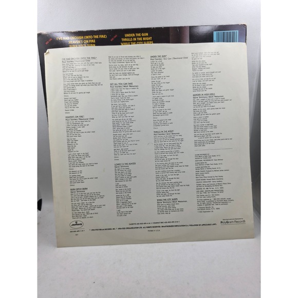 KISS Animalize Vinyl Record LP1984 Mercury422-822495-1 Heavens On Fire Hard Rock - Picture 5 of 6